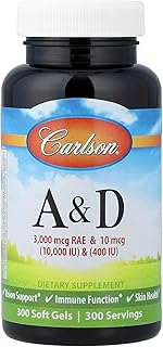 Carlson Labs Vitamin A and D, 10000/400 IU, 300 Softgels