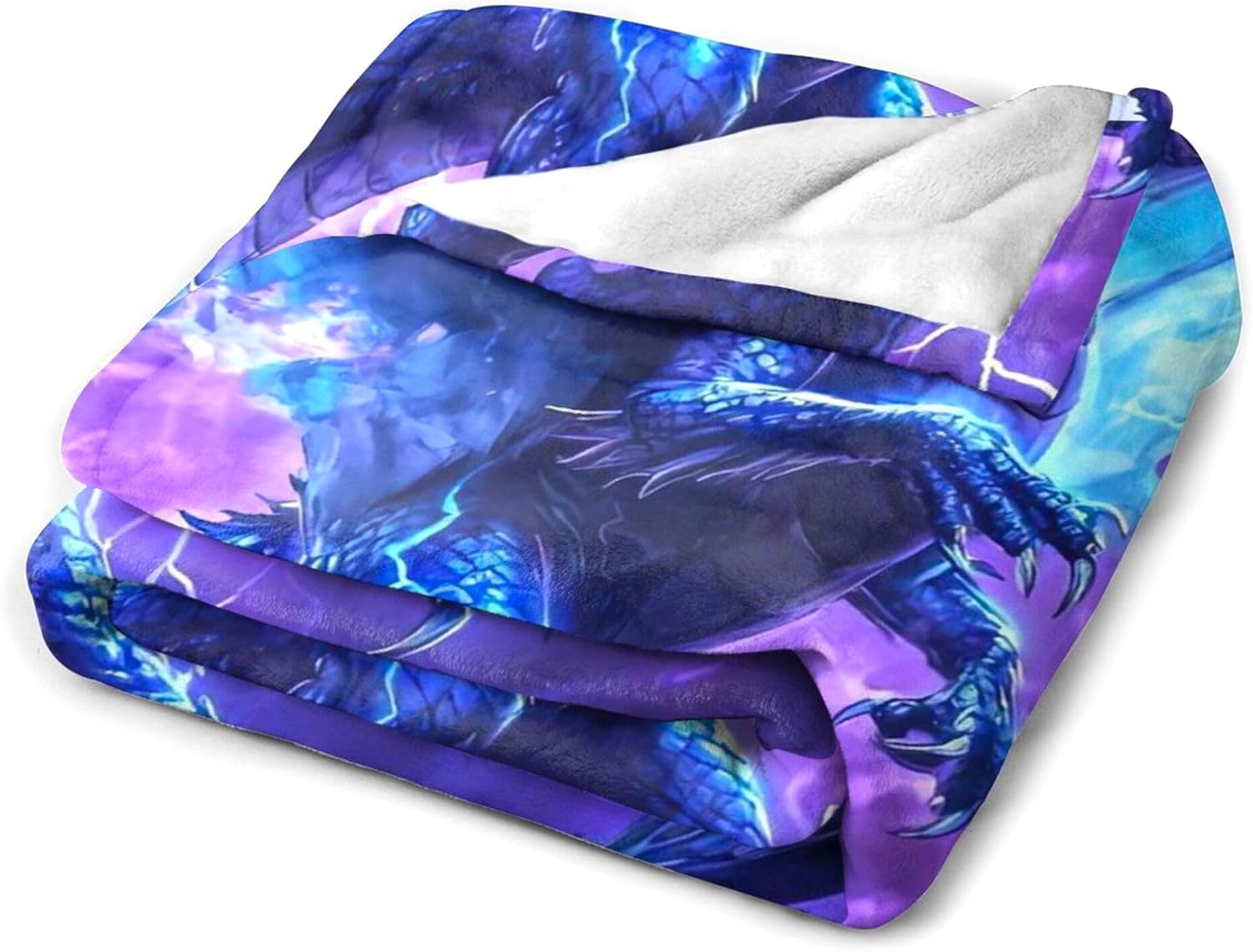 Dragon Blanket, Dragon Gifts for Kids Adults, Super Soft Funny Cool Lightning Dragons Stuff Decor Purple Throw Blanket Gifts for Boys Girls Women, Warm Cozy Fuzzy Plush Fleece Flannel Blankets 50"x40" - Image 5