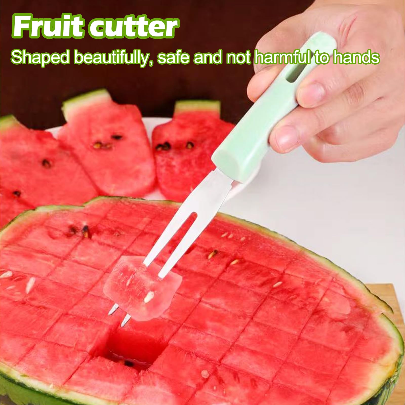 3-in-1 Wassermelonen-Gabelschneider – Edelstahl-Werkzeug Mit Hobel, Schneider & Gabel, Für Perfekte Scheiben