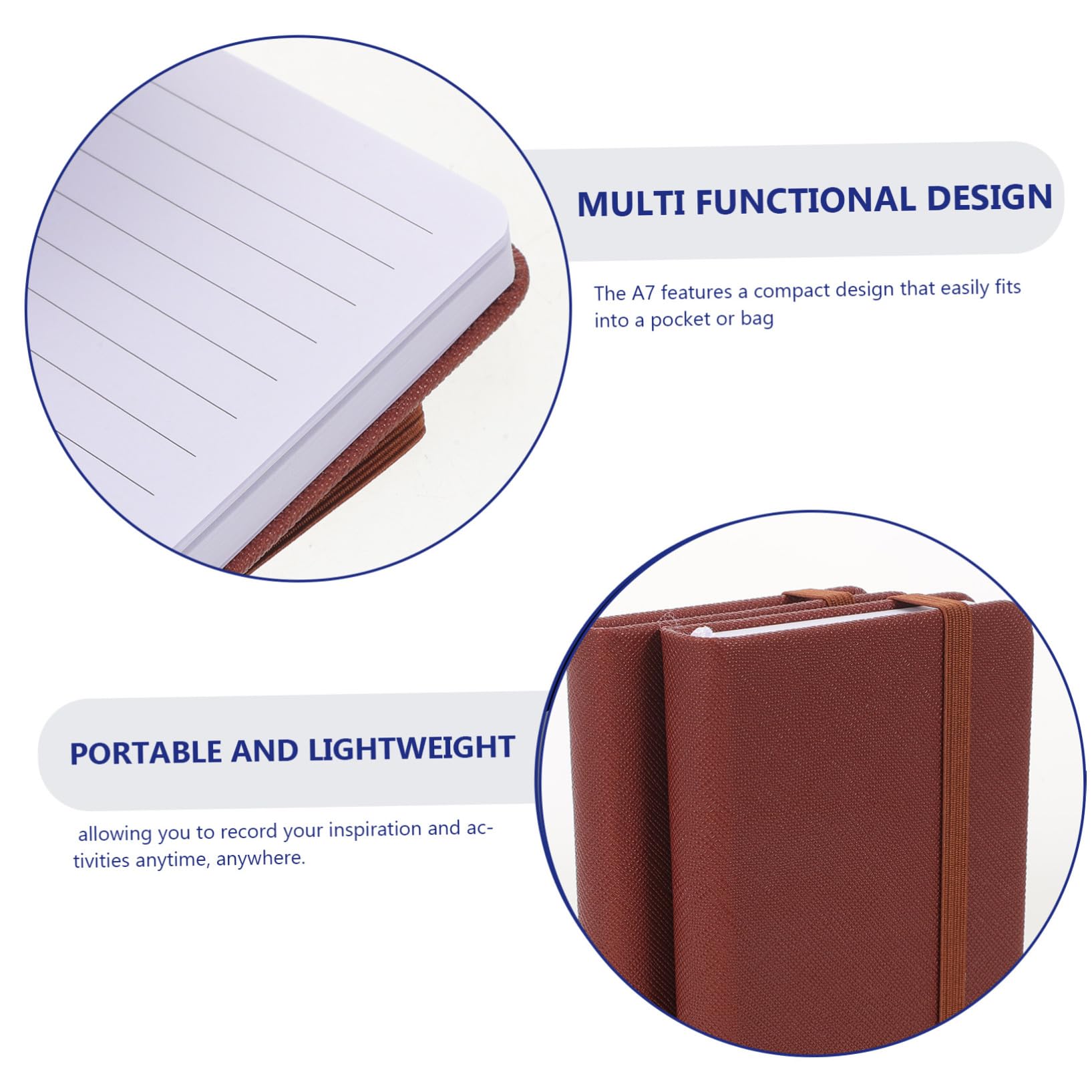 Gatuida 10 Pezzi Mini Pocket Notepad con Copertina Rigida Marrone Portatile con Segnalibro Taccuino Piccolo Righe per Appunti Pianificazione e Gestione