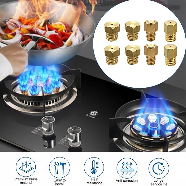 18 Piezas Inyectores Cocina Gas Butano, Universales Conjunto Inyector Quemador Para GLP Para Gaseera, Cocina Y Placa Inyectores Cocina Gas Butano, Kit de Conversión de Gas de Ciudad a Butano - 2