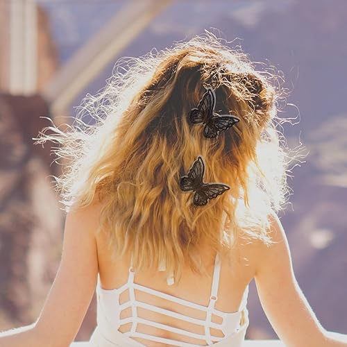 Miniatura 5 de Rankaxa Pinzas para el cabello de mariposa, 6 piezas de encaje bordado de flores y mariposas, accesorios para el cabello de boda para mujeres y