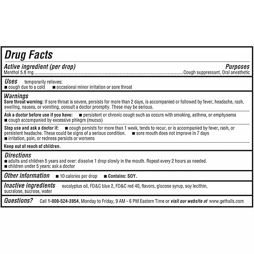 Miniatura 4 de Halls Triple acción calmante, cereza, 200 gotas