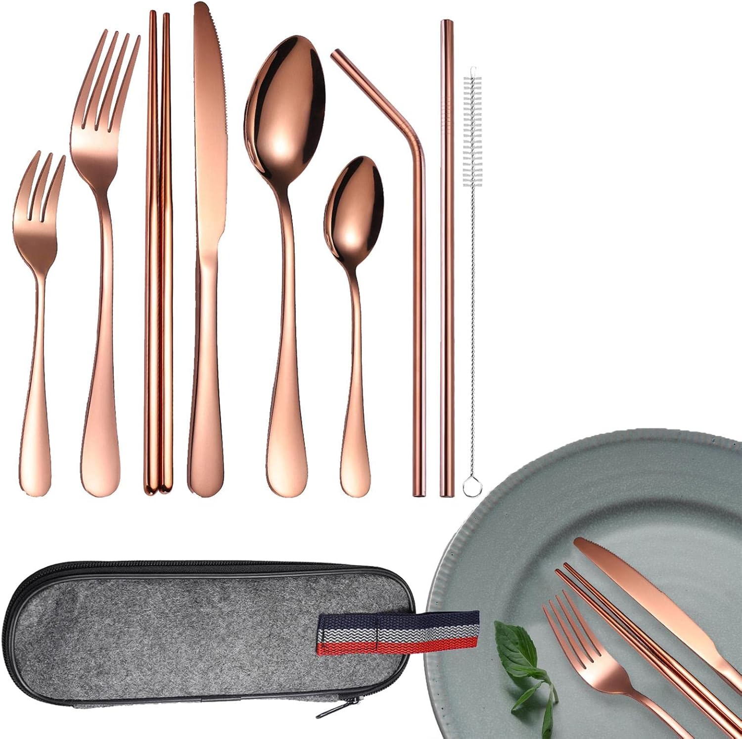Lunch Silverware Set Reusable Stainless Steel Travel