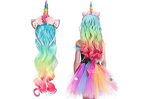 Rainbow Unicorn Headband and Tail Set
