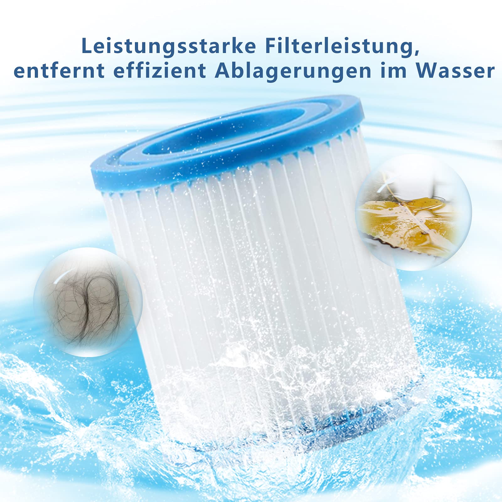 Filtros de Piscina Tipo H, Cartucho de Filtro para Intex, Filtro Piscina Tipo h (4 Unidades)