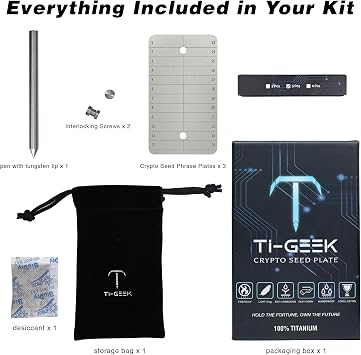 Titanium Crypto Seed Phrase Storage, 0.5mm Waterproof Seed Plate