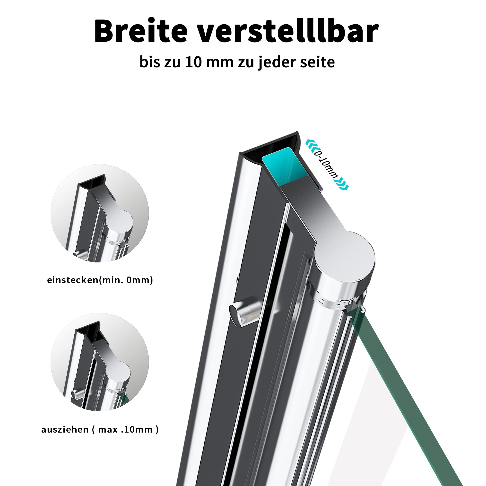 Duschtür in Nische 75 cm Nano Beschichtung Nischentür Schwingtür 6 mm ESG Glas Dusche Glastür Dusche Pendeltür Höhe 195cm,Leicht zu Reinigen