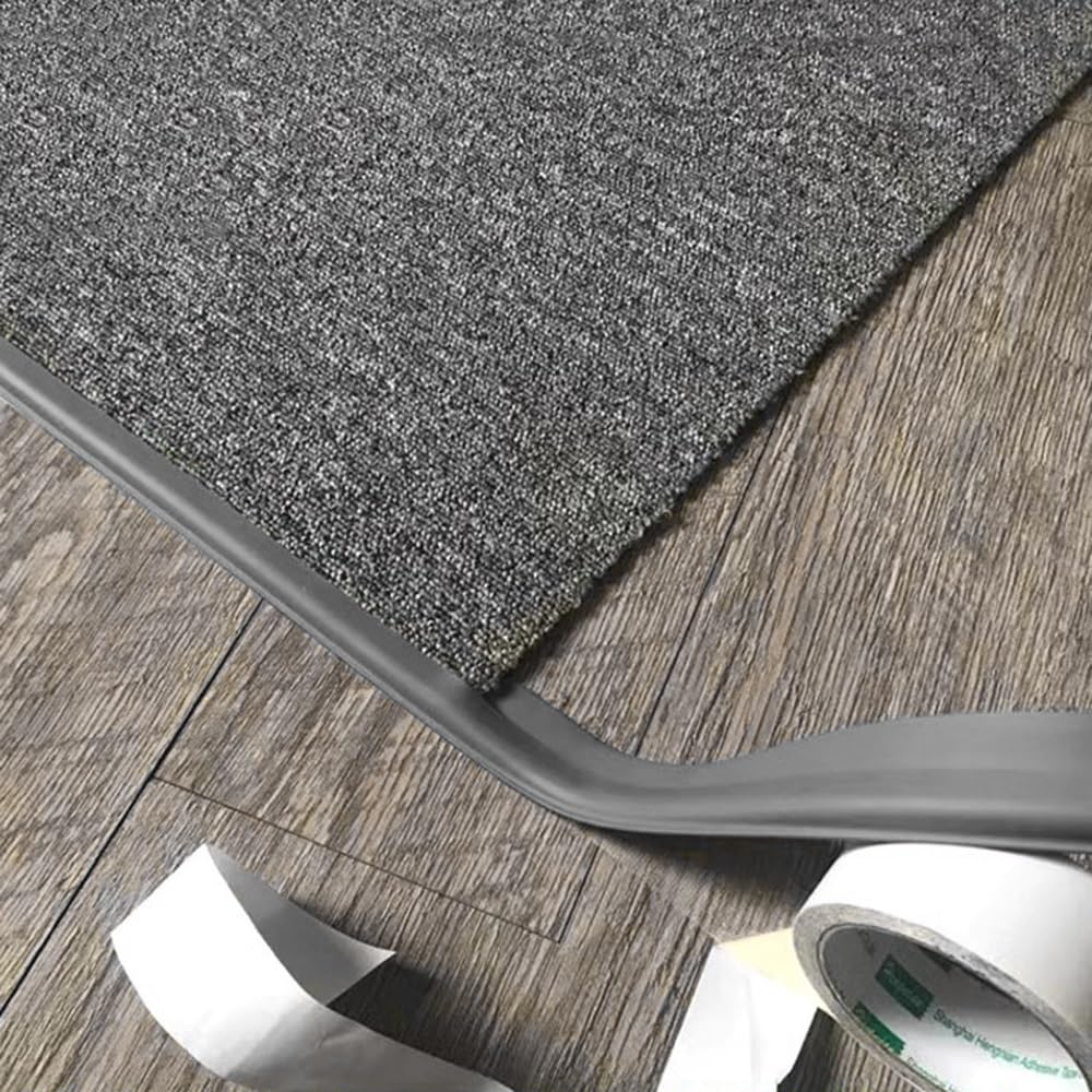 Bande adhésive en PVC - 8 mm - Réglage de la hauteur - Profil de sol personnalisable - Pour carrelage et moquette - Gris - 9 m / 30ft