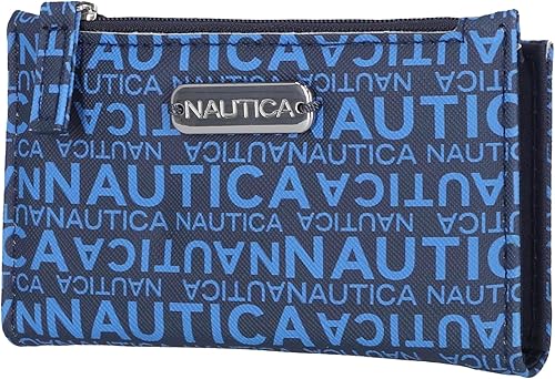 Vista 11 de Nautica High Tide - Billetera pequeña para mujer con bloqueo RFID, tarjetero delgado para tarjetas de crédito con bolsillo con cremallera