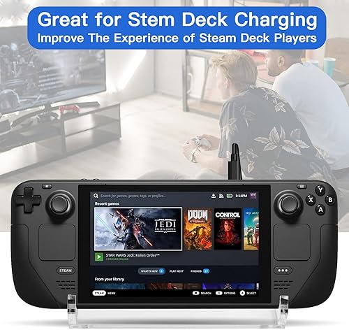 Vista 2 de CaSZLUTION Base de soporte para Steam DeckROG Ally, soporte de acrílico compatible con Nintendo SwitchSwitch LiteSwitch OLED consola