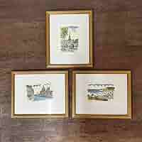Amazon.co.jp: 藤森悠二 絵画 リトグラフ ヨーロッパ風景 3点
