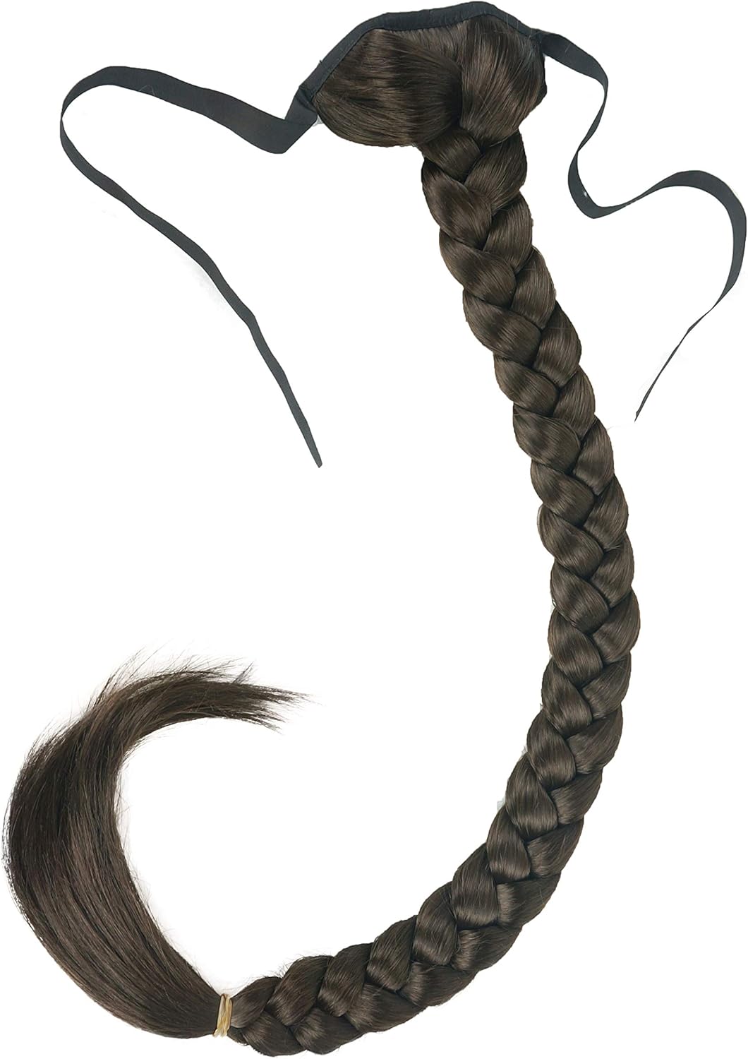 Lydell 24" Long Fishtail Braid Wrap Around Ponytail Extension Synthetic Hairpiece #6 Chestnut Brown