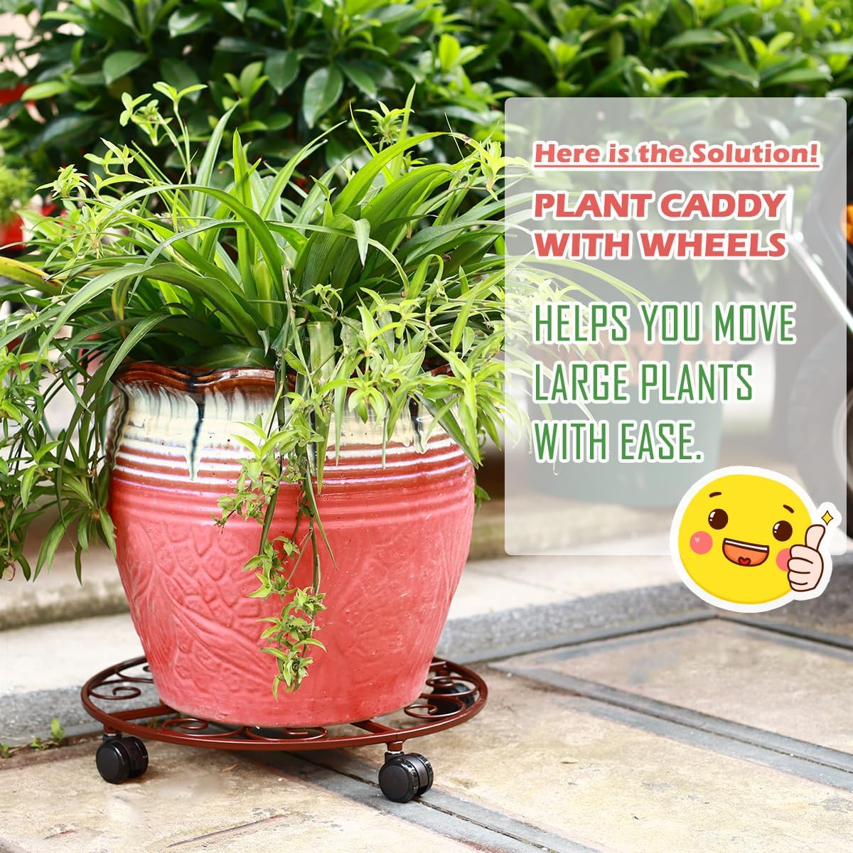 5 Pack Plant Caddy with Wheels Heavy Duty 12 Inches Metal Plant Stand with Wheels Plant dolly Rolling Plant Stand Plant Roller with Casters for Indoor and Outdoor with Plant Saucers, Bronze