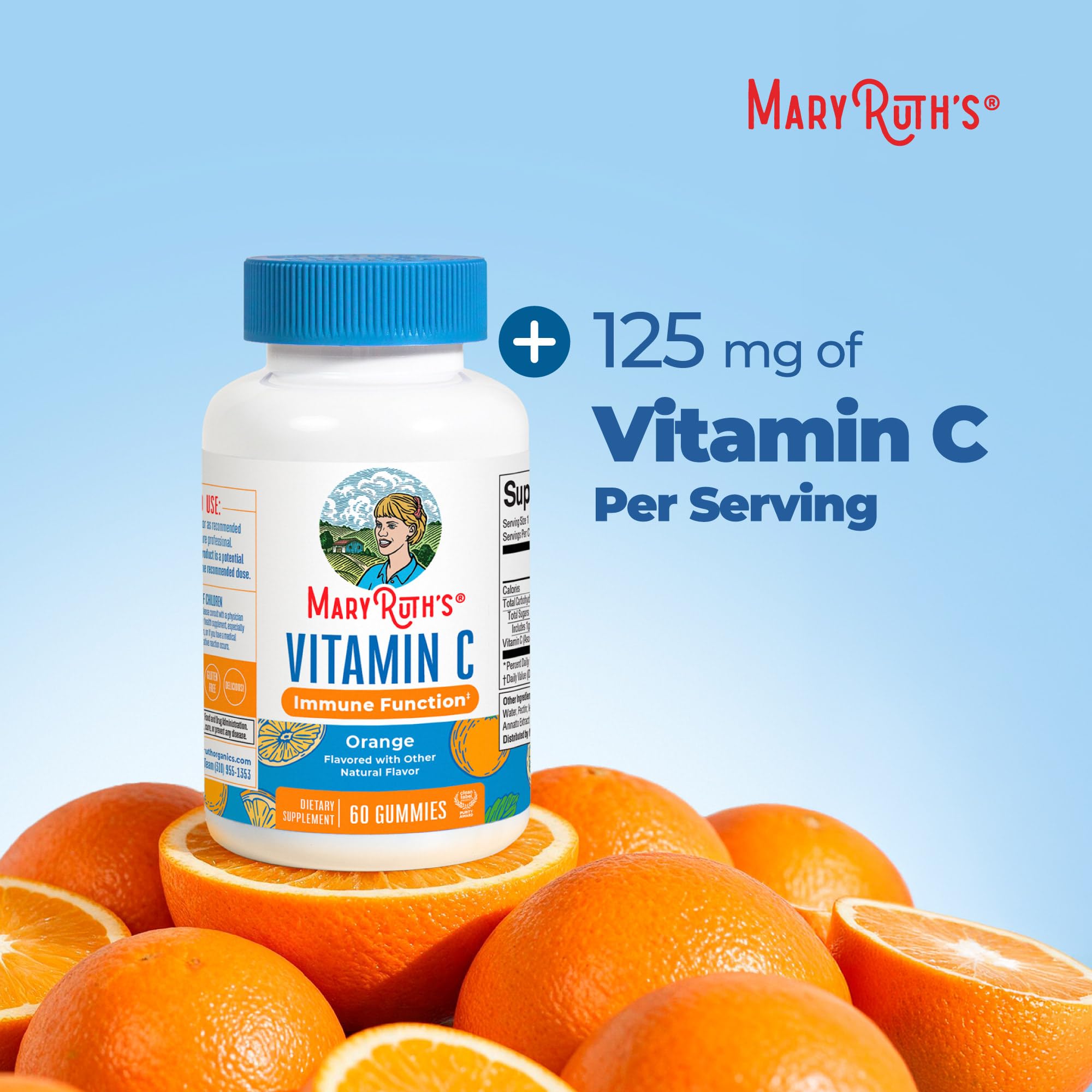 MARYRUTH'S Vitamin C Gummies for Adults&Kids, Orange, 60 ct, 2-Month Supply — Amazon image 7
