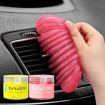 جل تنظيف السيارات TeSabMi لتنظيف السيارات معجون معجون السيارات منظف داخلي للسيارات أدوات تنظيف السيارات الوحل إكسسوارات السيارات هدايا الفيل الأبيض للرجال والنساء والبالغين حشوات الجوارب 2 عبوة