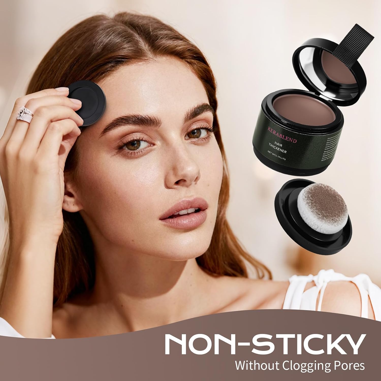 Hair Thickener,Magic Root Cover Up, Hair Concealer for Root Touch Up, Sweat and Waterproof Instant Coverage, With Applicator for Men and Women(Dark Brown)