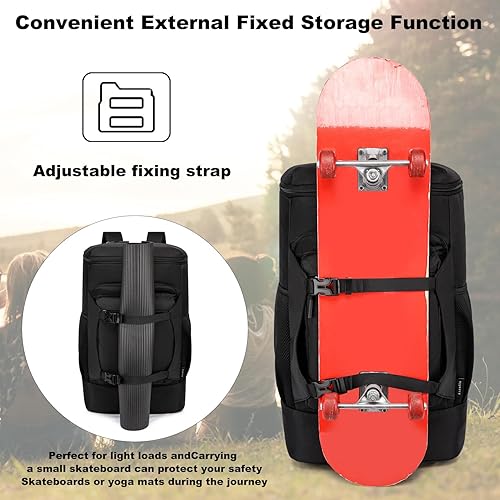 Miniatura 4 de Asenlin Mochila de viaje para mujeres y hombres, mochila de transporte extra grande de 40L, Negro -, Mochilas de viaje