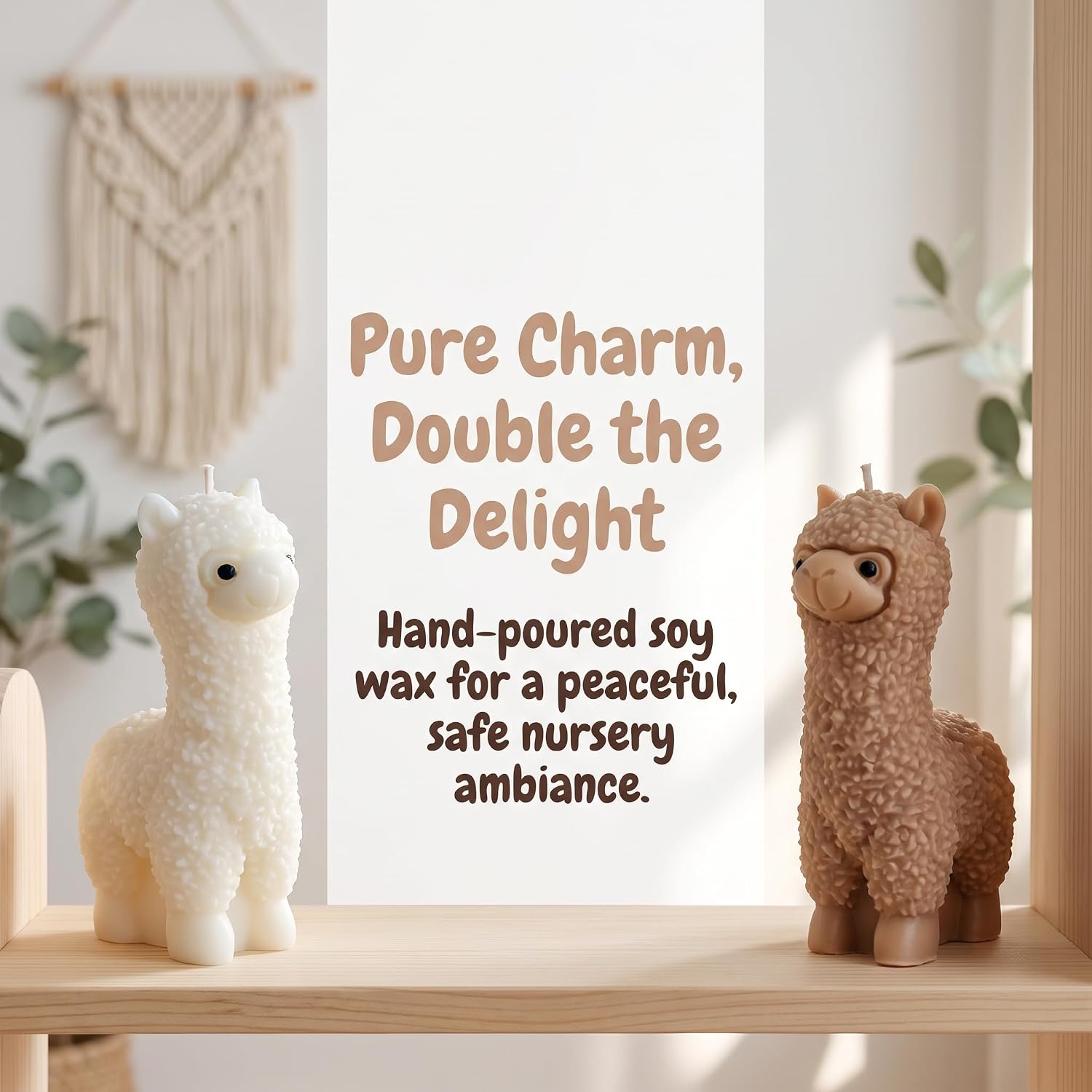 2-Pack Alpaca Candles,Soy Wax Animal Candles Gift Set