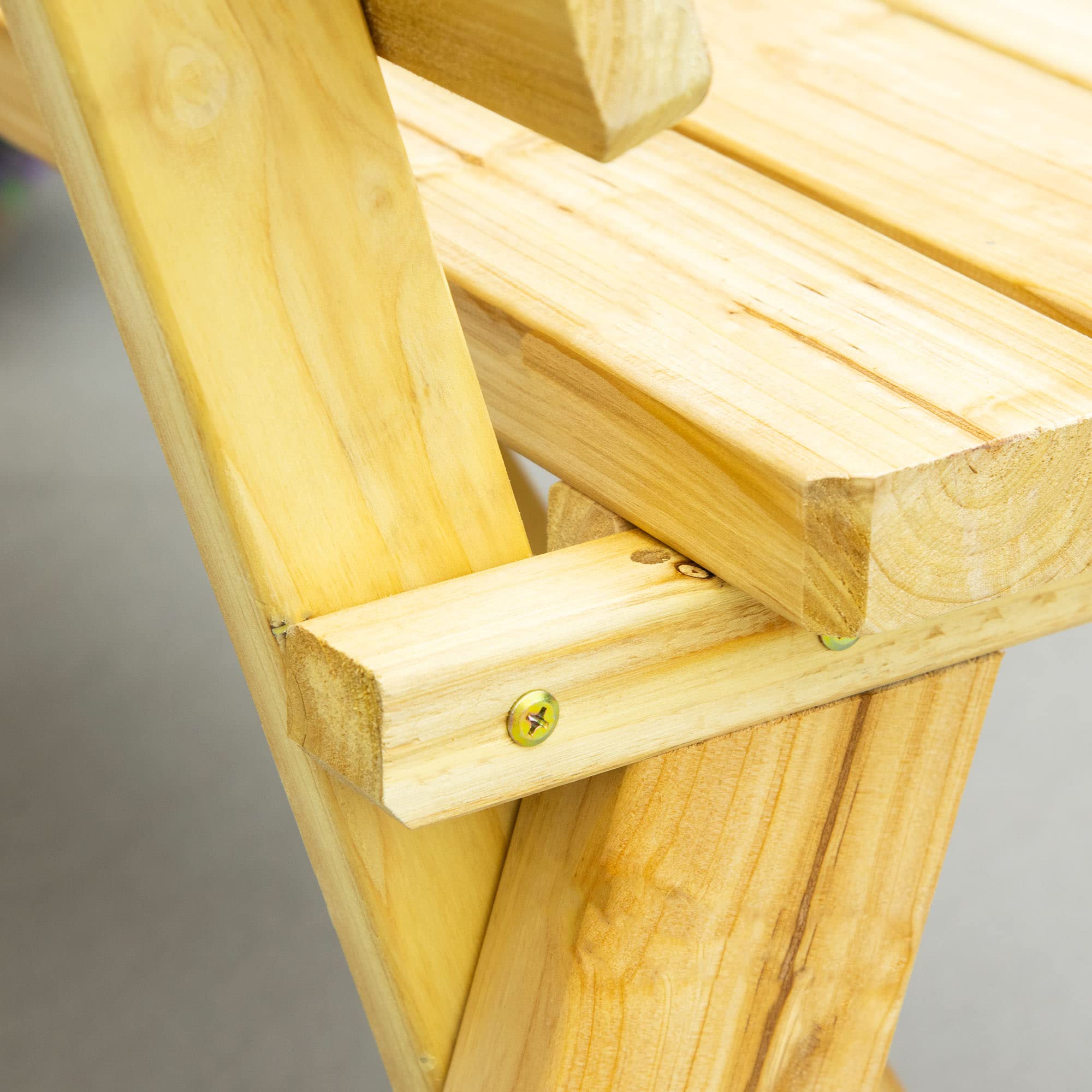 Outsunny 2-Sitzer Gartenbank Holz, wetterfest Sitzbank, UV-Beständig Gartenmöbel mit Rückenlehnen, Parkbank 220kg belastbar, Balkonbank, Holzbank für Balkon Terrasse, Garten, 116 x 56 x 80 cm, Natur