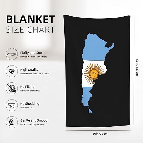 Miniatura 7 de Argentina Terrain Map Flannel Blanket 32x48in Material Skin-Friendly Warm and Comfortable
