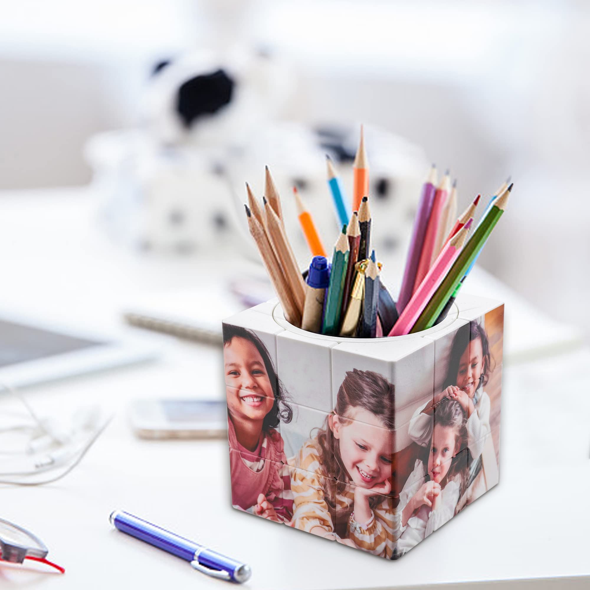 Porte-crayons En Bois Et Acrylique – Lot De 2, 12.5 Cm De Haut, Rangement Bureau, Pinceaux, Stylos