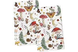 Artoid Mode Beige Modern Mushroom Kitchen Towels: Enchanting Decor for Your Culinary Haven