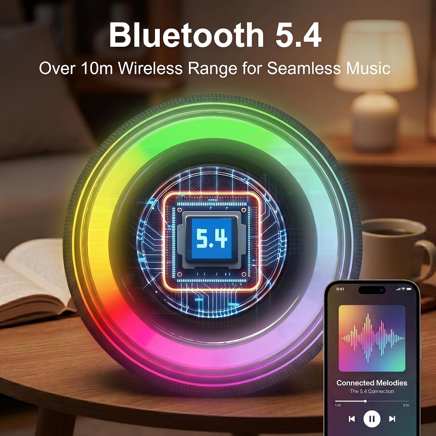 2 in 1 Magnetic Bluetooth Speaker, Split Speaker with Bluetooth 5.4,TWS, 360°Immersive Stereo Sound, 2000mAh Battery, RGB Light, Portable Wireless Speaker for Home, Outdoor, Travel, Party (Black) image 3