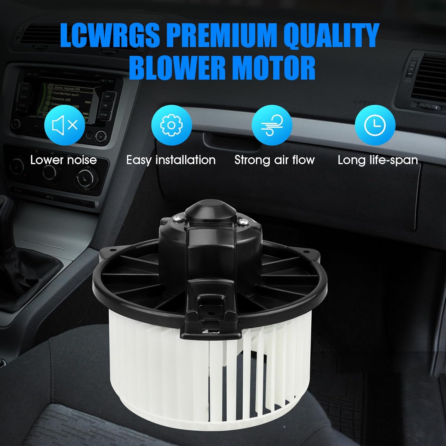 Front Blower Motor with Fan Fits for 2003 2004 2005 2006 2007 2008 Toyota Corolla Matrix AC Heater Blower Motor Replaces# 700057 8710302050