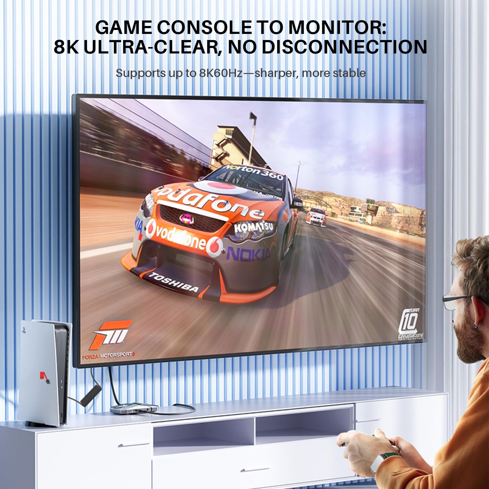 Eonvic 2.1 Câble HDMI Vers HDMI 8K Haute Vitesse Fin HDMI Mâle Vers Mâle Câble Enroulé Violet Pour Atomos Ninja V, Sony A7siii, Portkeys BM5 Moniteur