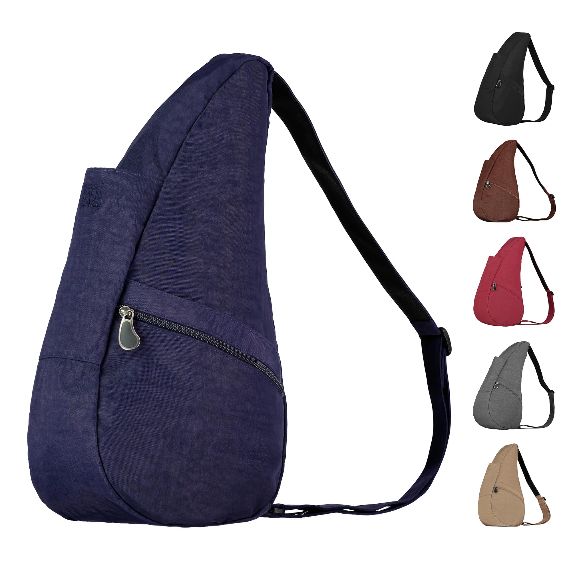 15" Nylon Healthy Back Bag Ergonomic Crossbody Sling for Everyday Use, Travel & Walking Comfort