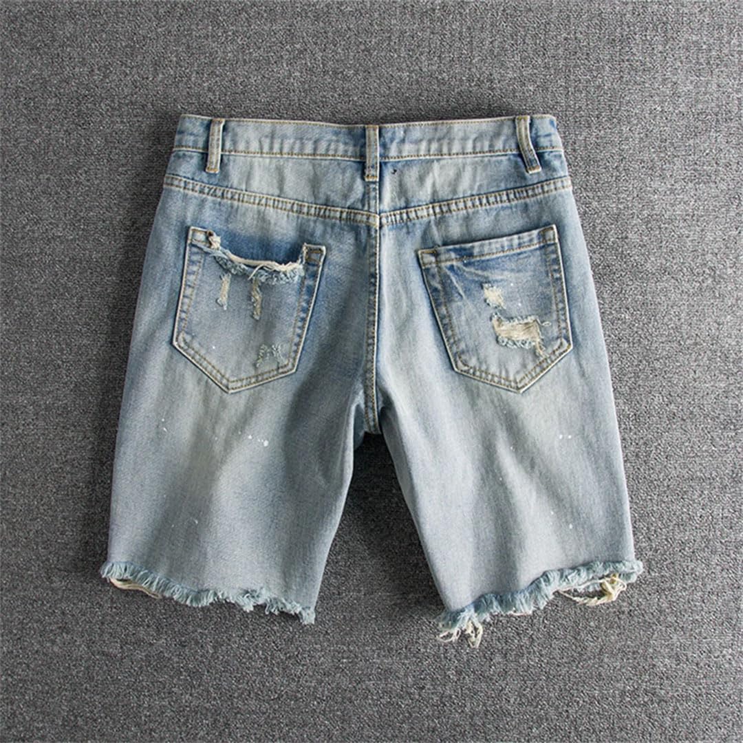 Men Hip Hop Denim Shorts Streetwear Harajuku Jeans Pants Trousers