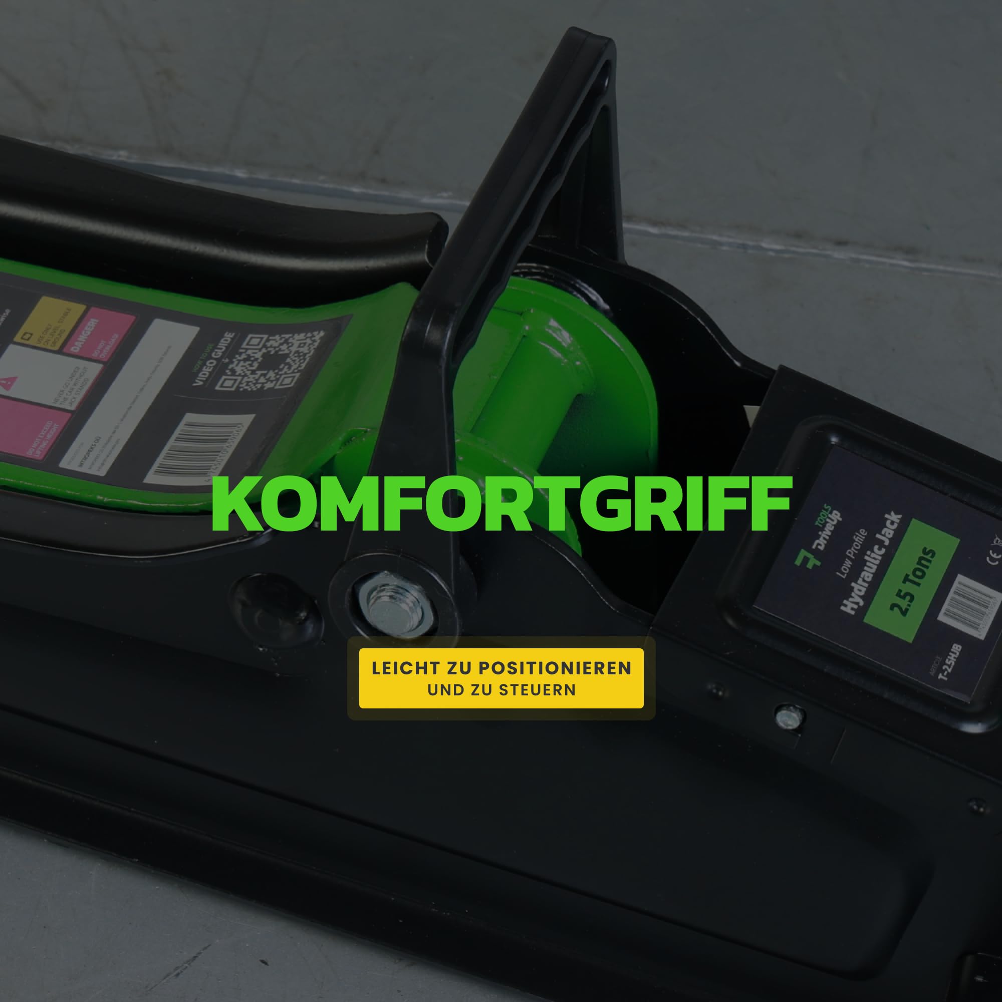 2,5-Tonnen Hydraulischer Wagenheber mit Koffer – Flachprofil, Hubhöhe 8,5–38 cm – Schnellhub mit Gummiauflage – Tragkraft 2500 kg – Tragbarer Wagenheber für Autos & SUVs