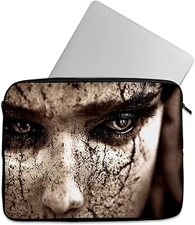 شنطة حمل لاب توب كاجوال مطبوعة بسوستة للابتوب مقاس 15.6 بوصة و15 بوصة (713)، أسود، للبالغين من الجنسين