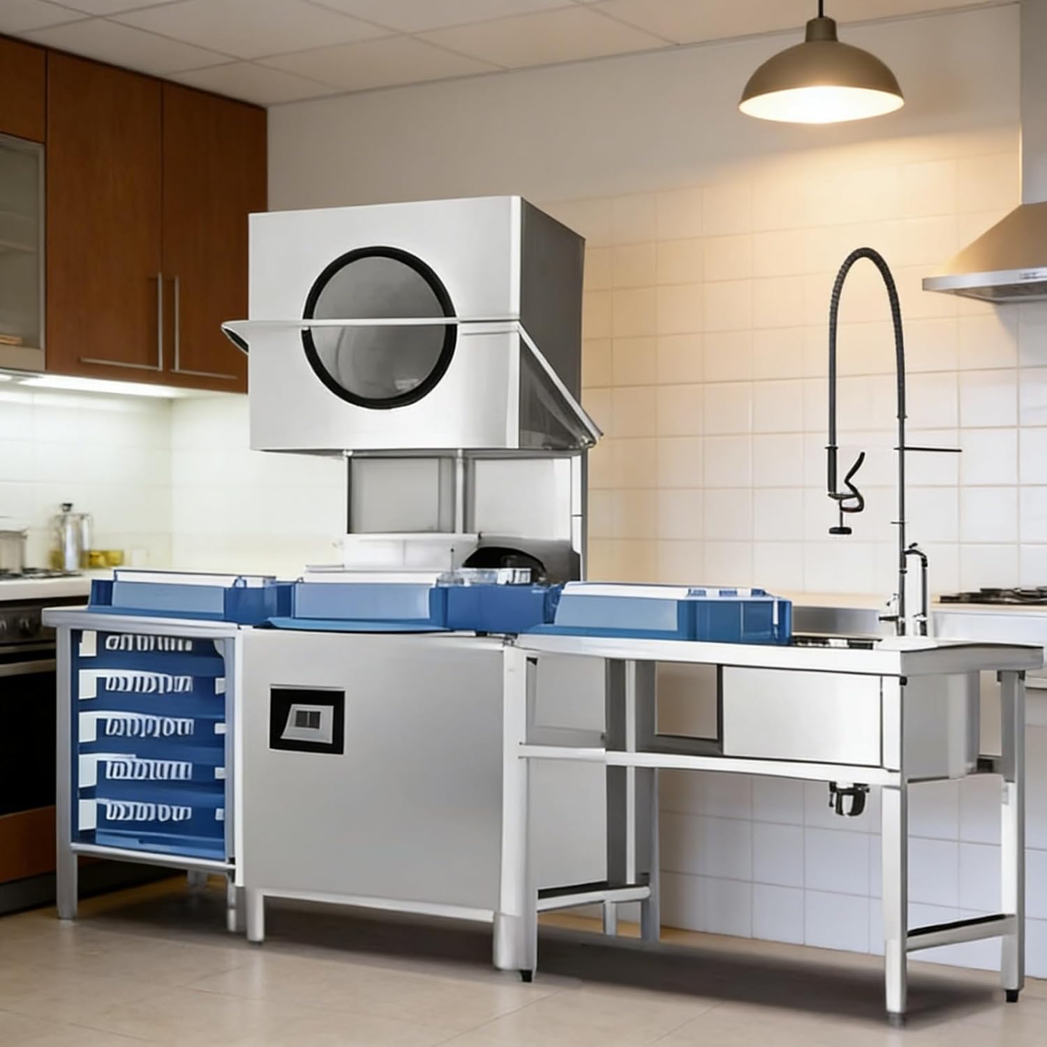 High Speed Kitchen Dishwasher Multifunction Stainless Steel Countertop Dishwasher for Kitchen Restaurant Canteen School