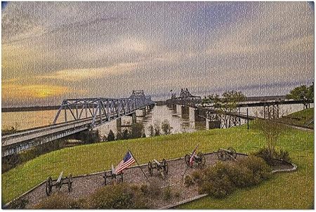 Amazon Co Jp Hd ヴィックスバーグミシシッピ州ミシシッピ川のミシシッピ川を渡る橋 大人用19x27のプレミアム1000 ピースジグソーパズル 本