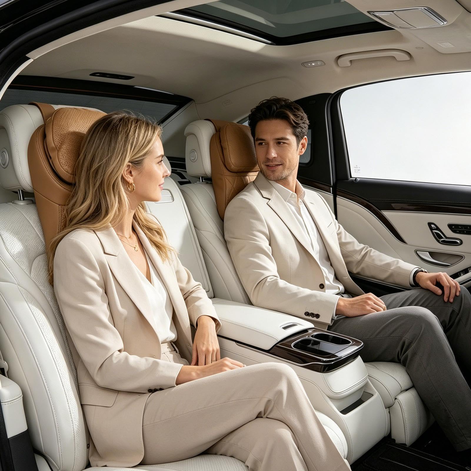 Poggiatesta Per Auto Cuscino ergonomico in memory foam con cinturino | Poggiatesta da auto Per Viaggi Su Strada, In Camion E In Aereo, E Per Ufficio