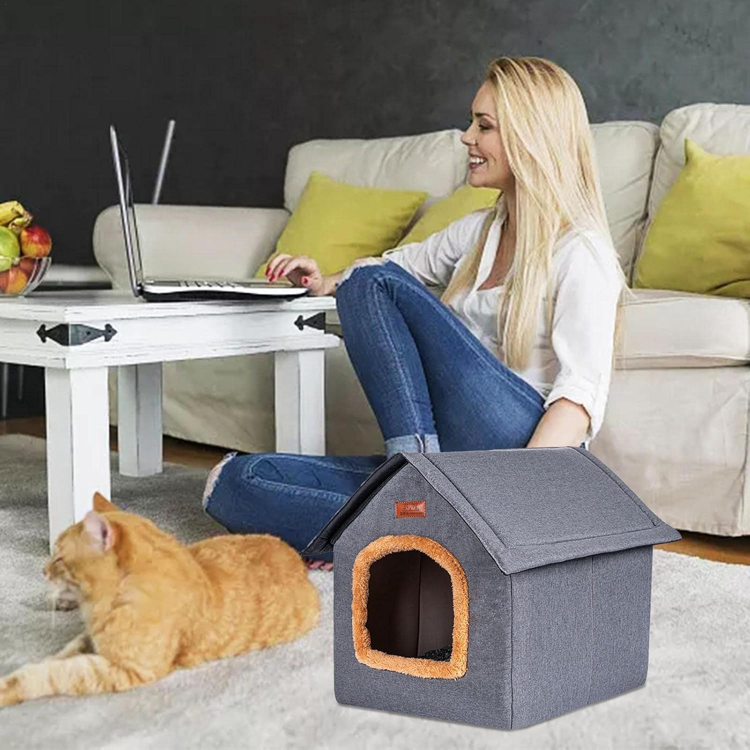 藤編猫小屋犬小屋家ソファベッド四季ペット猫用品の解体洗濯が