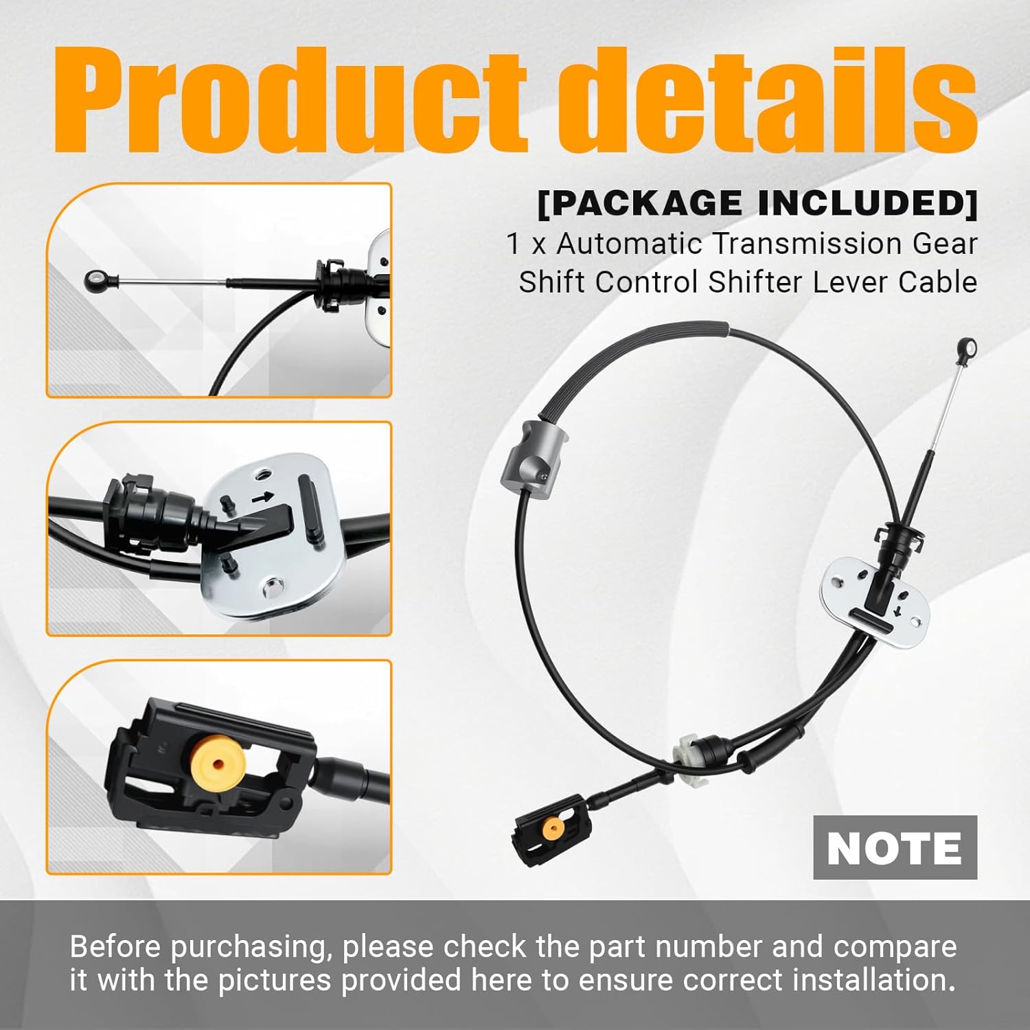 Automatic Transmission Gear Shift Control Shifter Lever Cable Compatible with 2008-2011 Ford Focus MK2 for 2010-2013 Transit Connect Vans Replace for 8S4Z-7E395-AG 8S4Z7E395AG