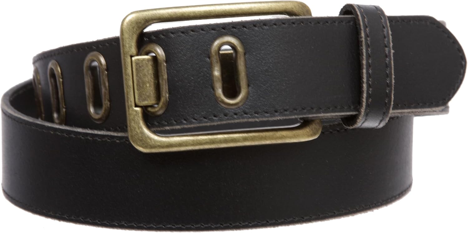 35 mm (1 3/8") Vintage Retro Stitching-Edged Distressed Solid Leather Belt - Image 3