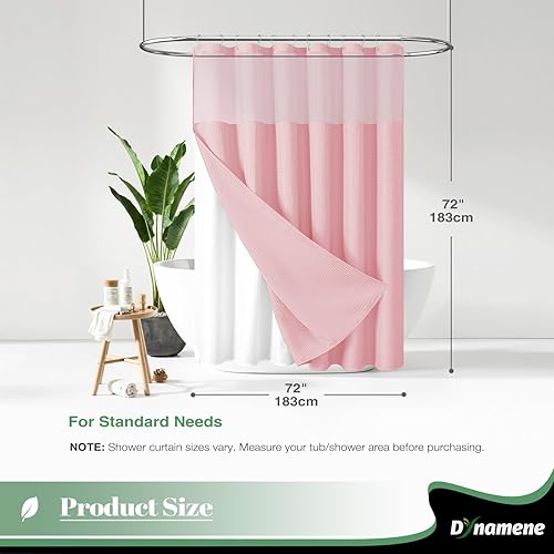 Vista 47 de Dynamene Cortina de ducha larga de tela negra – Cortinas de ducha de tela alta y resistente con textura de gofre, juego de cortina de baño de lujo