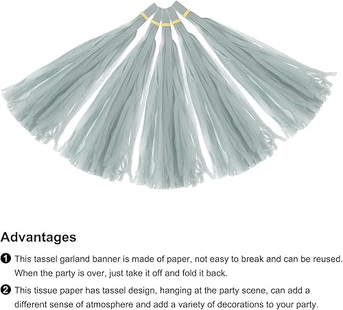 Vista 55 de MECCANIXITY 15Pcs Dark Purple Tassel Garland Banner with Rope Tissue Paper Tassels Party DIY Kits for Anniversary Wedding Birthday Party