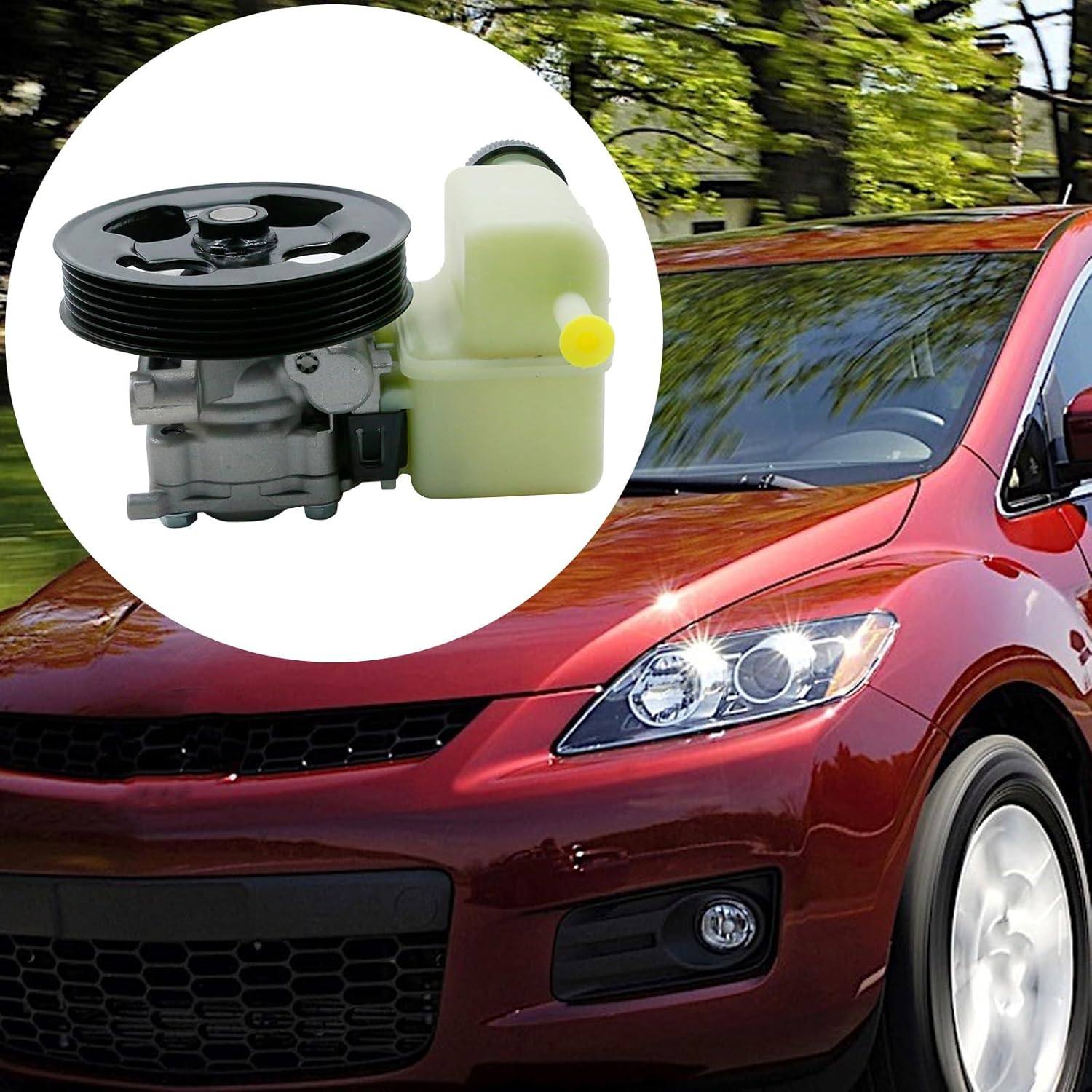 EG2132600A Power Steering Pump, Replacement for Mazda CX-7 L4 2.3L 2.5L 2007 2008 2009 2010 2011 2012, Replaces EG2132600 EG2132650 BGJ6E32600B
