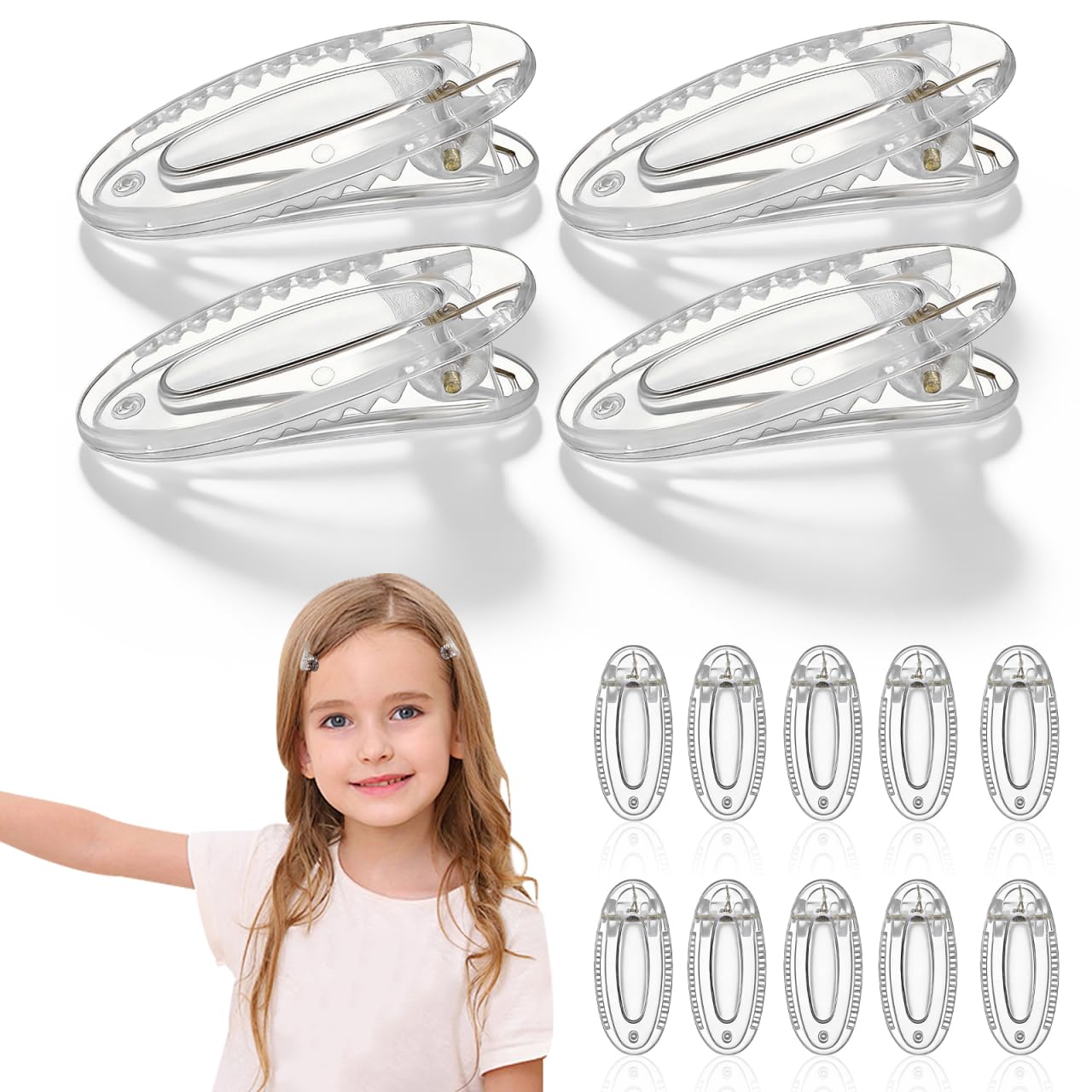 Beaupretty 20Pcs Transparent Mini Alligator Hair Clips for Duckbill Barrettes Firm Hold Snap Hairpins for Kids Girls Boys School Parties Everyday Wear