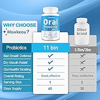 Vista 7 de Probióticos orales para boca mal aliento para adultos, 11 mil millones de UFC, los mejores probióticos dentales orales para dientes y encías