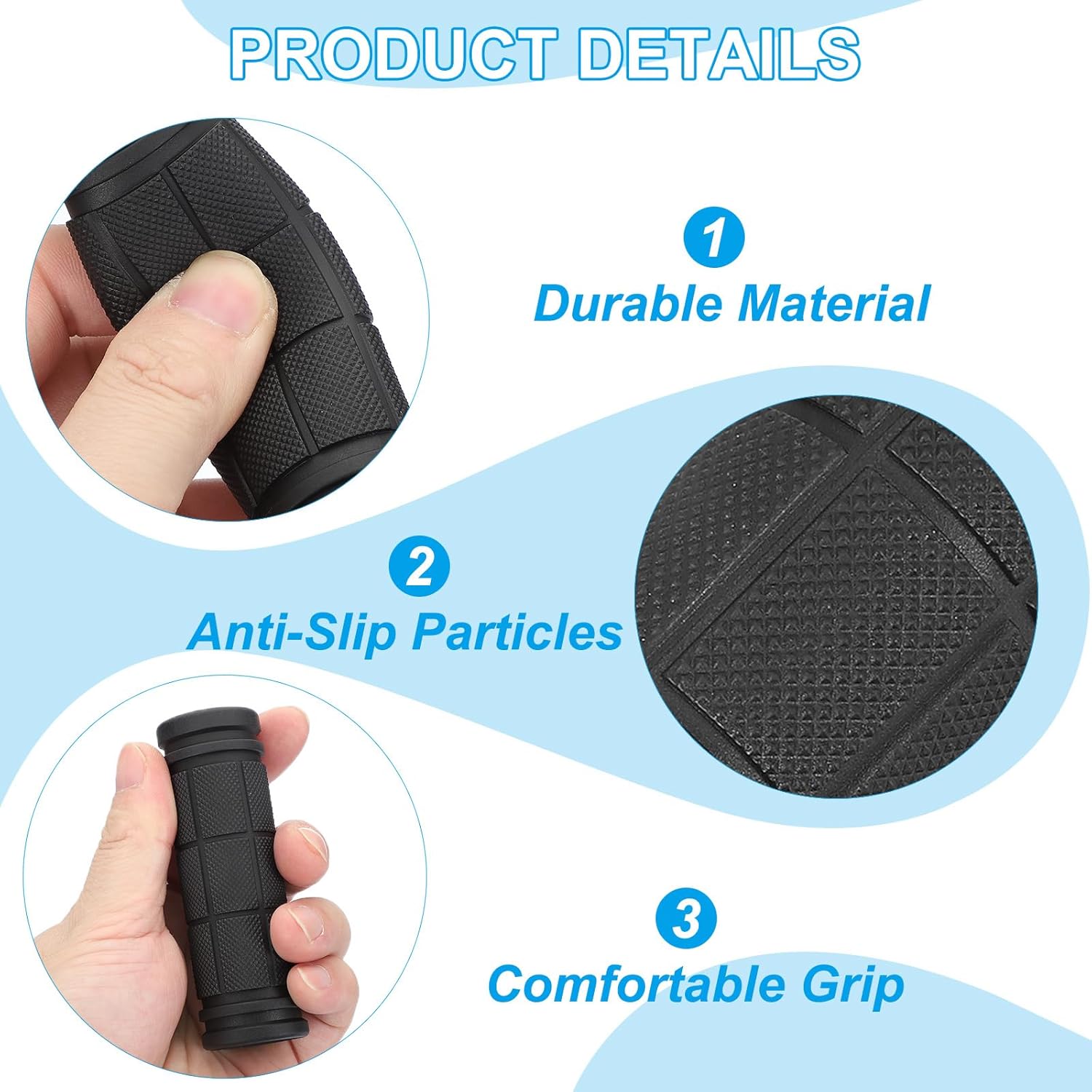 PATIKIL Bike Handlebar Grips, Non-Slip Rubber Bicycle Handle Bar Grip