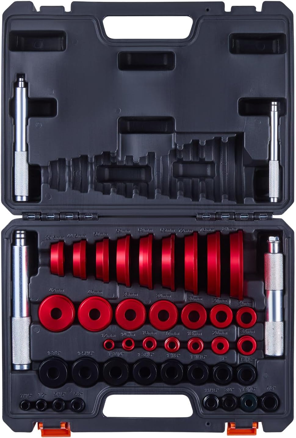VEVOR Bearing Press Kit, 43 Pcs, Bearing Race and Seal Driver Set with 39 Bushings & Handle Shafts, Bushing Driver Tool Set, Heavy Duty Aluminum Alloy Removal Installation Tool Kit with Storage Case