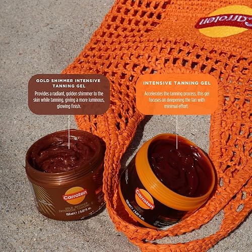 Miniatura 7 de Carroten Gold Shimmer - Gel de bronceado intensivo  Acelerador de bronceado  No graso, resistente al agua con aceite de zanahoria y coco  Vitamina A