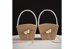 Charming Rustic Burlap Flower Girl Baskets: A Touch of Vintage Charm for Your Wedding
