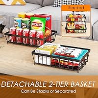 Vista 4 de Cesta de frutas para encimera de 2 niveles para cocina, mostrador de frutas, verduras, soporte de almacenamiento de aperitivos, organizador